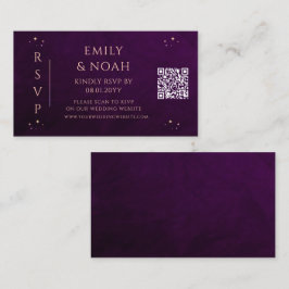 Mystieke Rainbow Deep Plum Budget QR Code RSVP Informatiekaartje