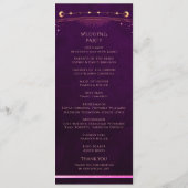 Mystieke Rainbow Deep Plum Zon Maan Astronomie Programmakaart (Achterkant)