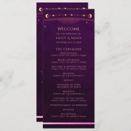 Mystieke Rainbow Deep Plum Zon Maan Astronomie Programmakaart