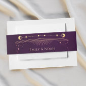 Mystieke Rainbow Deep Plum Zon Maan Sterren Uitnodigingen Wikkel