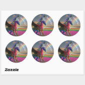 Mystieke Rainbow Dragon Crystal gepersonaliseerd Ronde Sticker (Vel)