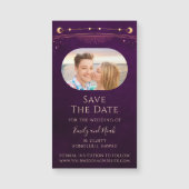 Mystieke Rainbow Plum Sun Moon Star Save The Date (Voorkant)