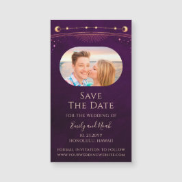 Mystieke Rainbow Plum Sun Moon Star Save The Date