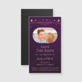Mystieke Rainbow Plum Sun Moon Star Save The Date (Voorkant / Achterkant)