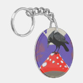 🗝️ **Mystieke raven acrylic sleutelhanger** Sleutelhanger (Voorkant Links)