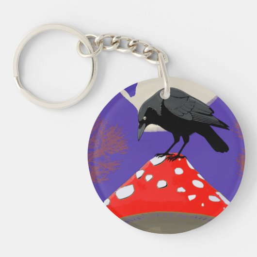 🗝️ **Mystieke raven acrylic sleutelhanger** Sleutelhanger (Voorkant)