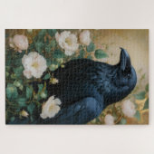Mystieke Raven & Bloom – Betoverde Gotische Kunst Legpuzzel (Horizontaal)