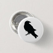 Mystieke Raven Button Pin: Omhels Elegantie en En (Voorkant /achterkant)