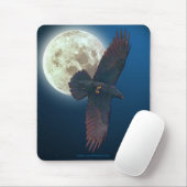 Mystieke Raven & Full Moon Fantasy Art Muismat (Met muis)