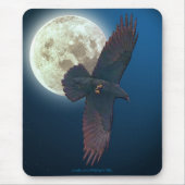 Mystieke Raven & Full Moon Fantasy Art Muismat (Voorkant)
