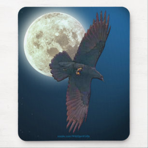 Mystieke Raven & Full Moon Fantasy Art Muismat