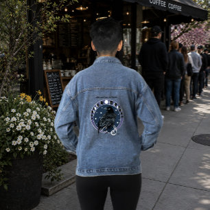 Mystieke Raven Maanfasen Hemelachtige Nachtelijke Denim Jacket