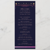 Mystieke Regenboog Marine Blauwe Zon Maan Sterren Programmakaart (Voorkant)