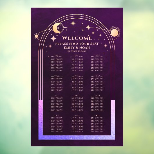 Mystieke Regenboog Plum Trouwstoel Grafiek Raamsticker (Vel 3)