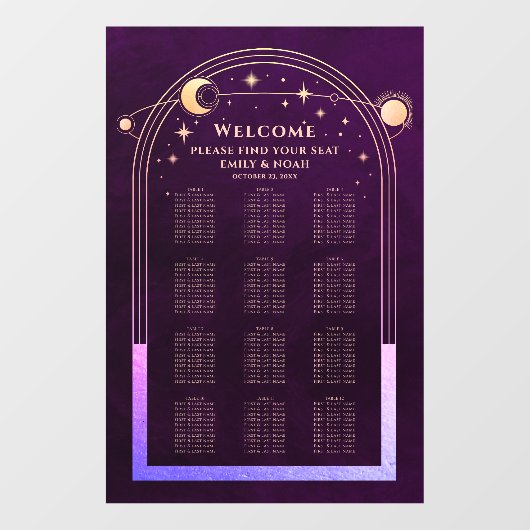 Mystieke Regenboog Plum Trouwstoel Grafiek Raamsticker (Vel)