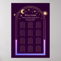 Mystieke regenboog pruim zon maan sterren bruiloft