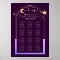 Mystieke regenboog pruim zon maan sterren bruiloft