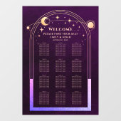 Mystieke regenboog pruim zon maan sterren bruiloft raamsticker (Vel)