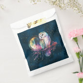 Mystieke Regenboog Uil en Volle Maan Celestial Bedankzakje (Gezegeld)