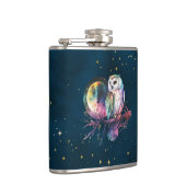 Mystieke Regenboog Uil en Volle Maan Celestial Heupfles (Rechts)