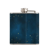 Mystieke Regenboog Uil en Volle Maan Celestial Heupfles (Achterkant)