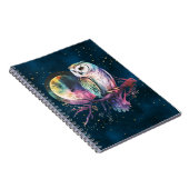 Mystieke Regenboog Uil en Volle Maan Celestial Notitieboek (Rechterzijde)