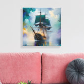 Mystieke Reis: Abstract Schip Canvas Afdruk (Insitu (Woonkamer))