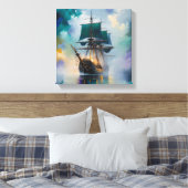 Mystieke Reis: Abstract Schip Canvas Afdruk (Insitu (Slaapkamer))
