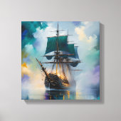 Mystieke Reis: Abstract Schip Canvas Afdruk (Voorkant)