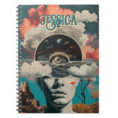 Mystieke Retro Collage Occulte Astrologie Orakel Notitieboek (Voorkant)