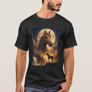 Mystieke Retro Majestueuze Paard Spirit Dier Volle T-shirt