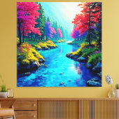 Mystieke Rivier Dromerig Bos Pad Ontwerp Canvas Afdruk (Insitu (Woonkamer))