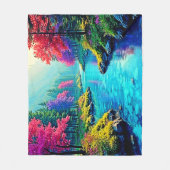 Mystieke Rivier Dromerig Bos Pad Ontwerp Fleece Deken (Voorkant)