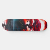 Mystieke rode boom onder volle maan persoonlijk skateboard (Horizontaal)