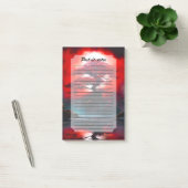 Mystieke rode boom onder volle maan post-it® notes (Kantoor)