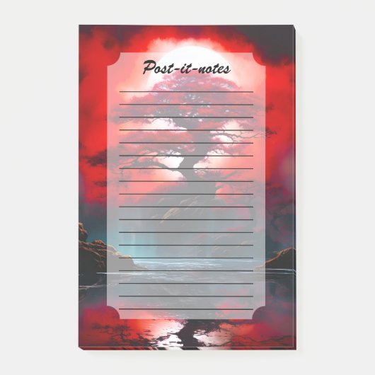 Mystieke rode boom onder volle maan post-it® notes (Voorkant)