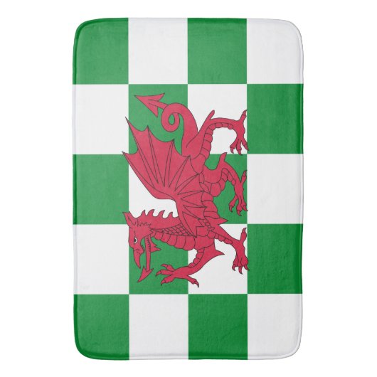 Mystieke Rode Keltische Draak Vlag van Wales Badmat (Voorkant Verticaal)