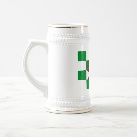 Mystieke Rode Keltische Draak Vlag van Wales Bierpul (Links)