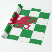 Mystieke Rode Keltische Draak Vlag van Wales Cadeaupapier (Uitgerold)