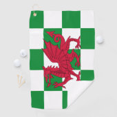 Mystieke Rode Keltische Draak Vlag van Wales Golfhanddoek (Insitu)