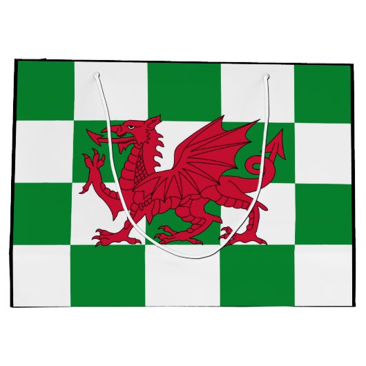 Mystieke Rode Keltische Draak Vlag van Wales Groot Cadeauzakje (Achterkant)