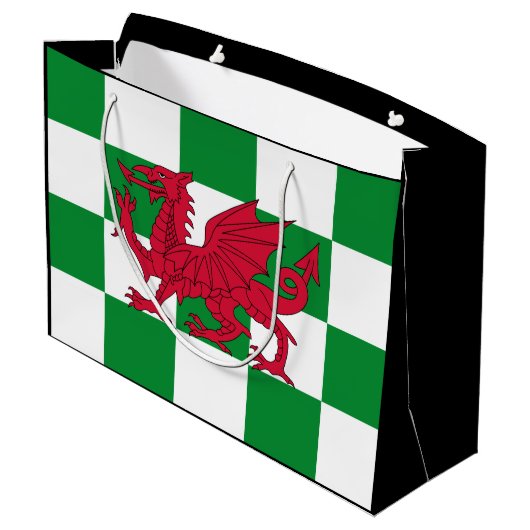 Mystieke Rode Keltische Draak Vlag van Wales Groot Cadeauzakje (Achterkant Gekanteld)