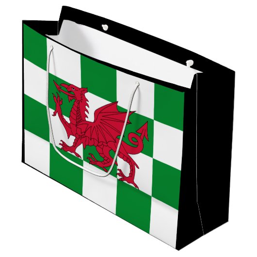 Mystieke Rode Keltische Draak Vlag van Wales Groot Cadeauzakje (Voorkant Gekanteld)