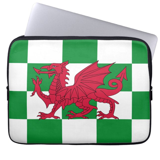 Mystieke Rode Keltische Draak Vlag van Wales Laptop Sleeve (Voorkant)