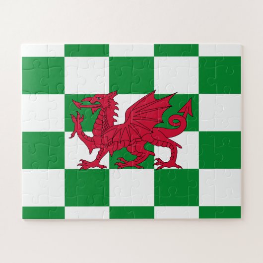 Mystieke Rode Keltische Draak Vlag van Wales Legpuzzel (Horizontaal)
