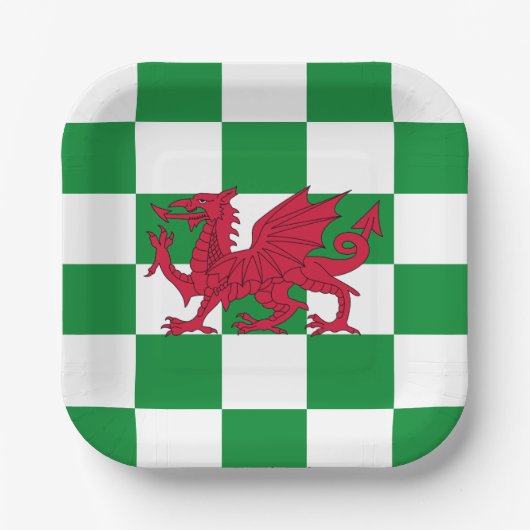 Mystieke Rode Keltische Draak Vlag van Wales Papieren Bordje (Voorkant)