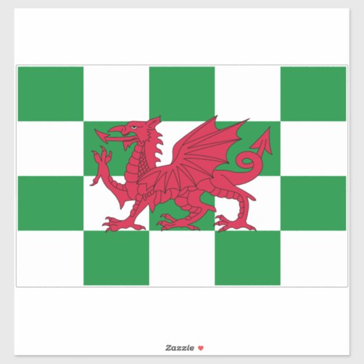 Mystieke Rode Keltische Draak Vlag van Wales Sticker (Vel)