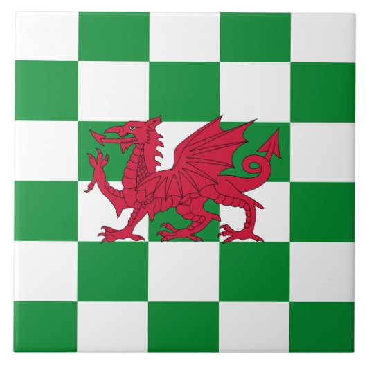 Mystieke Rode Keltische Draak Vlag van Wales Tegeltje (Voorkant)