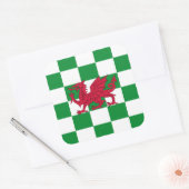 Mystieke Rode Keltische Draak Vlag van Wales Vierkante Sticker (Envelop)