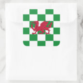 Mystieke Rode Keltische Draak Vlag van Wales Vierkante Sticker (Tas)